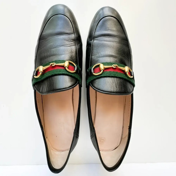 Gucci Brixton Horsebit Web Leather Loafers Womens size 40 - Picture 2 of 12